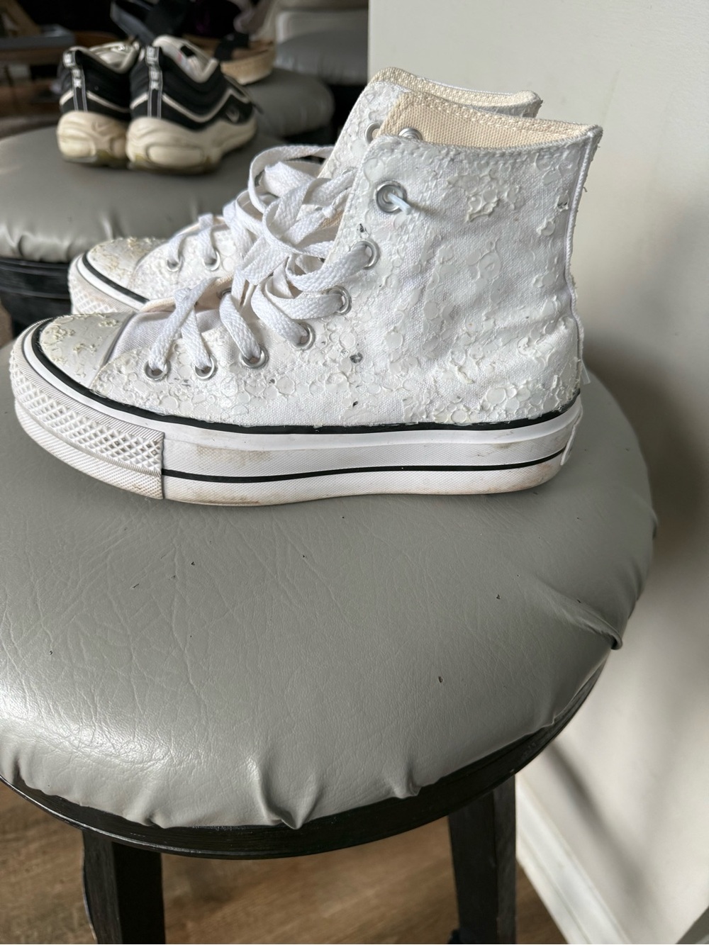 Platform Converse-Textured Lace